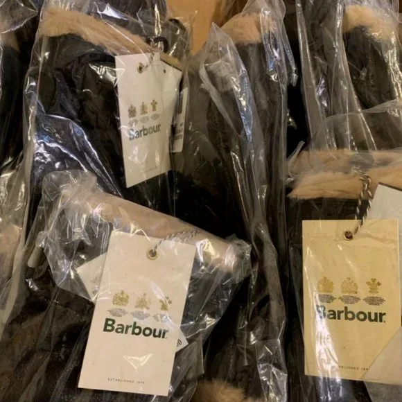 Barbour Men's NEWBROUGH TARTAN Leather Gloves MSRP$100 Bla/Grey Woven In England